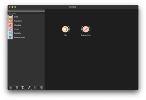 File widget on left, Scatter Plot on right